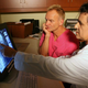 Don’t scan so close to me: Neuroscientist Daniel Levitin shows Sting his cerebellum. (Image: Owen Egan)